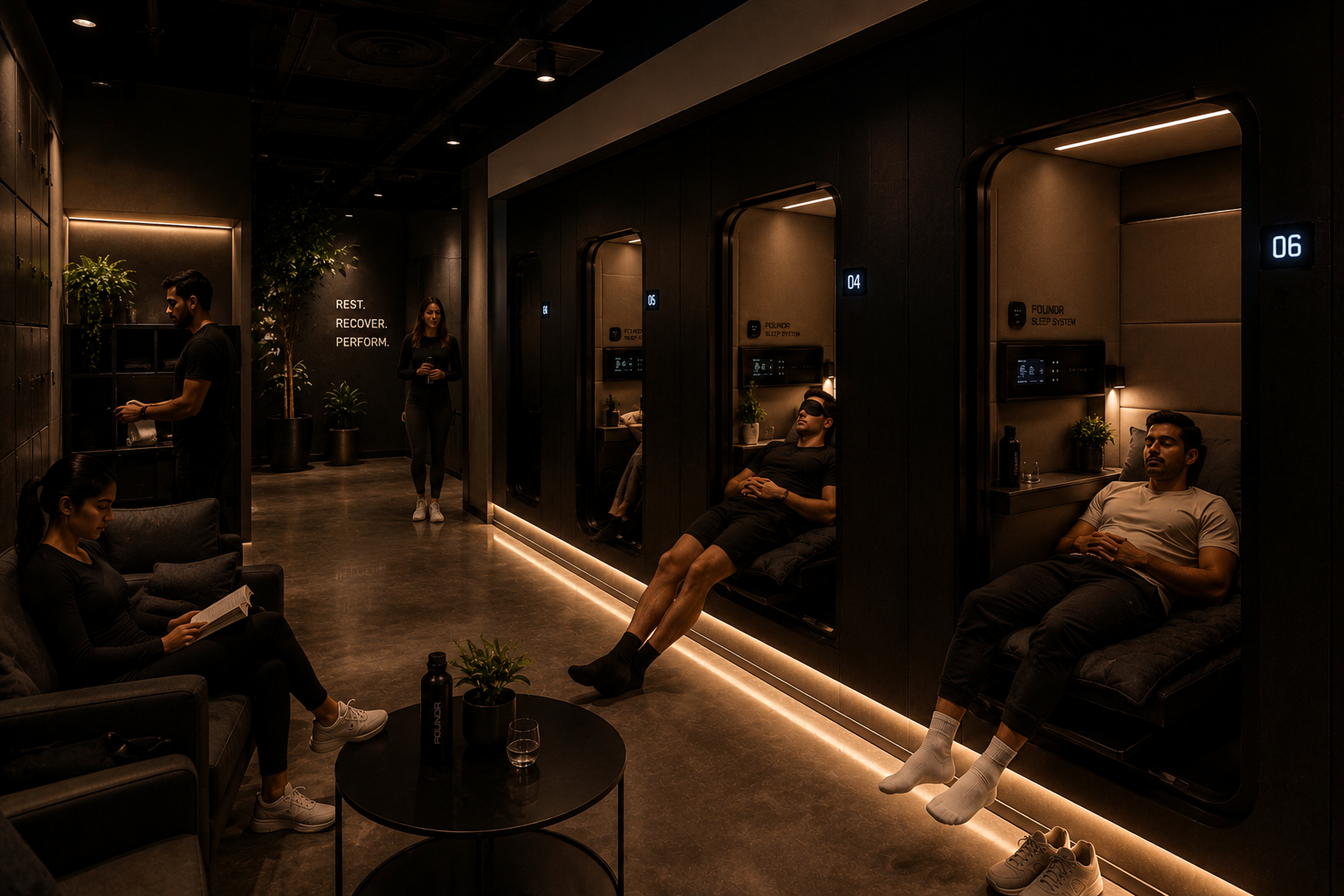 FOUNDR quiet recovery suites and sleep pods